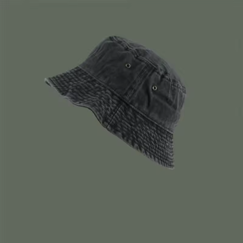 Cowboy Bucket Wide Brim Solid Color Denim Fisherman Cap - Image 2