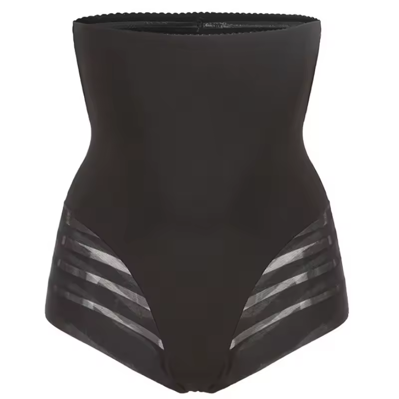 High Waist Shapers Seamless Slimming Tummy Underwear Striped Mesh Shaperwear Panties - Image 3