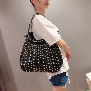 Shiny Diamonds Designer Bling Crystal Rivets Strap Crossbody Shoulder Bags