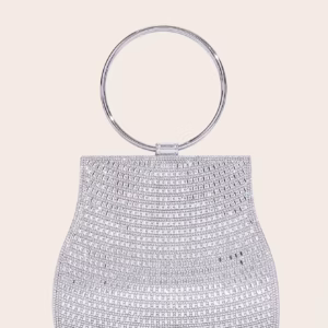 Shiny Handmade Diamond Wedding Silver Chain Shoulder Bag