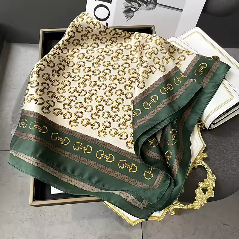 Silk Square Hair Scarf Foulard Pashmina Shawls Wraps Neck Scarves