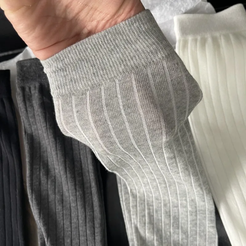 Simple Elegant Fashion Style Calf Comfortable Breathable Daily Vertical Stripes Leg Socks - Image 4