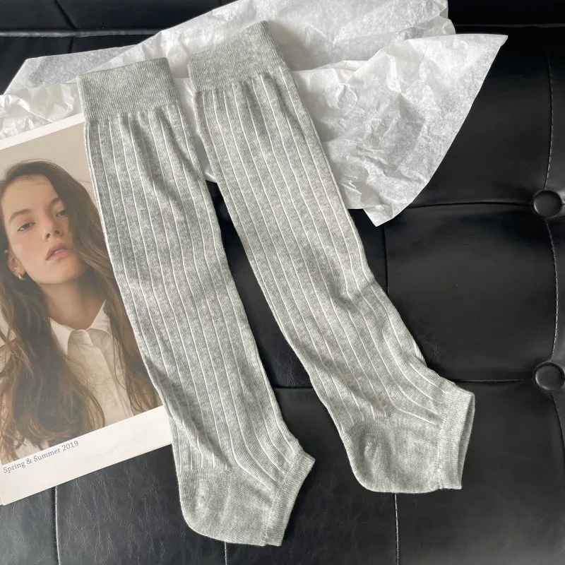 Simple Elegant Fashion Style Calf Comfortable Breathable Daily Vertical Stripes Leg Socks - Image 3