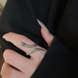 Trendy Snake Shaped Metal Unique Design Ring