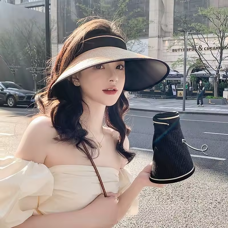 Sunblock Sunshade Outdoor UV Protection Foreign Air Straw Empty Top Hat