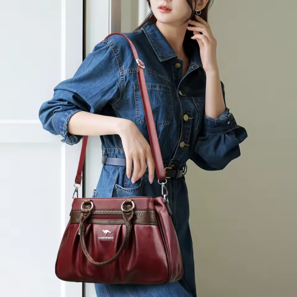 Three Layers Luxury Casual Tote Leather Big Shoulder Crossbody Bags