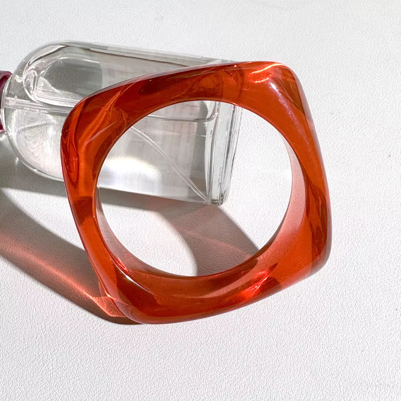 Trend Acrylic Irregular Geometric Exaggerated Chunky Resin Colorful Statement Charm Bracelet