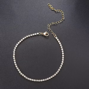 Trend Iced Out Zircon Cubic Zirconia Tennis Bracelet Anklet Chain