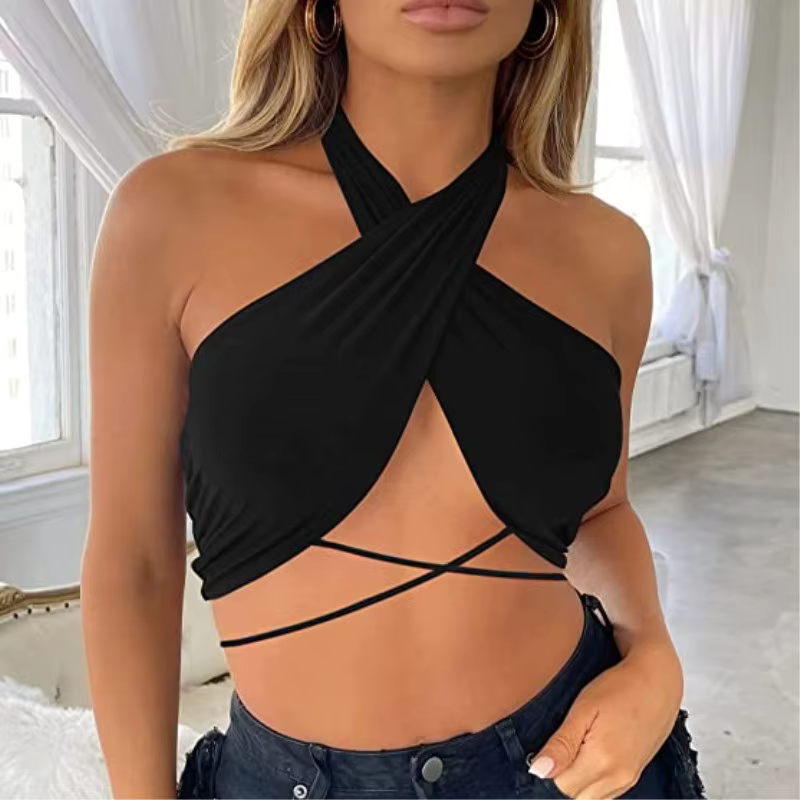 Trendy Cross-Border Backless Chest Strap Single Piece Crop Top - Image 5