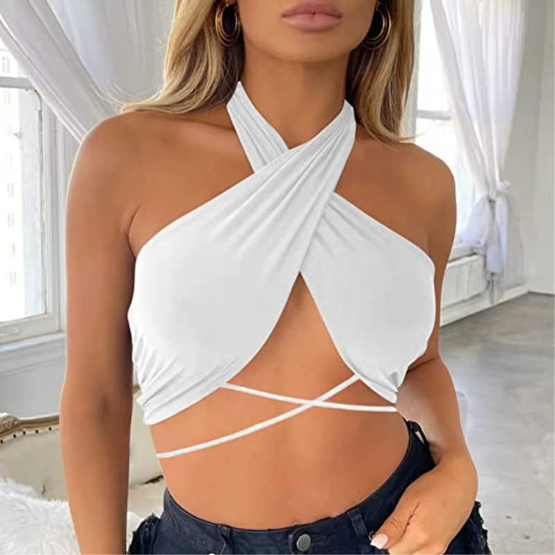 Trendy Cross-Border Backless Chest Strap Single Piece Crop Top - Image 3