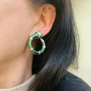 Trendy Plant Pattern Cubic Zirconia Snake Drop Earring