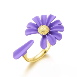 Vintage Daisy Flower Sweet Sunflower Floral Opening Finger Ring