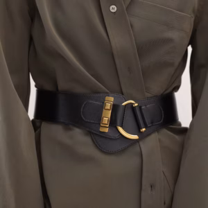 Vintage Elastic Stretch Adjustable Leather Wide Waistband Coat Dress Belts