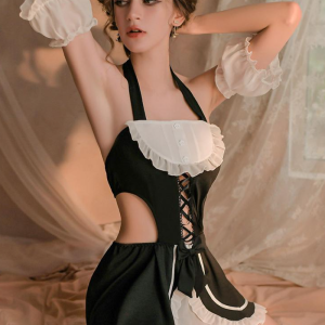 Vintage Fashion Maid Costume T-back Arm wear Dress Servant Costumes
