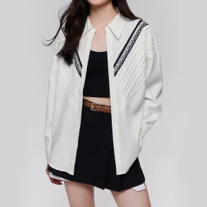 Vintage Single-Breasted Knitted Patchwork Office Style Striped Blouse