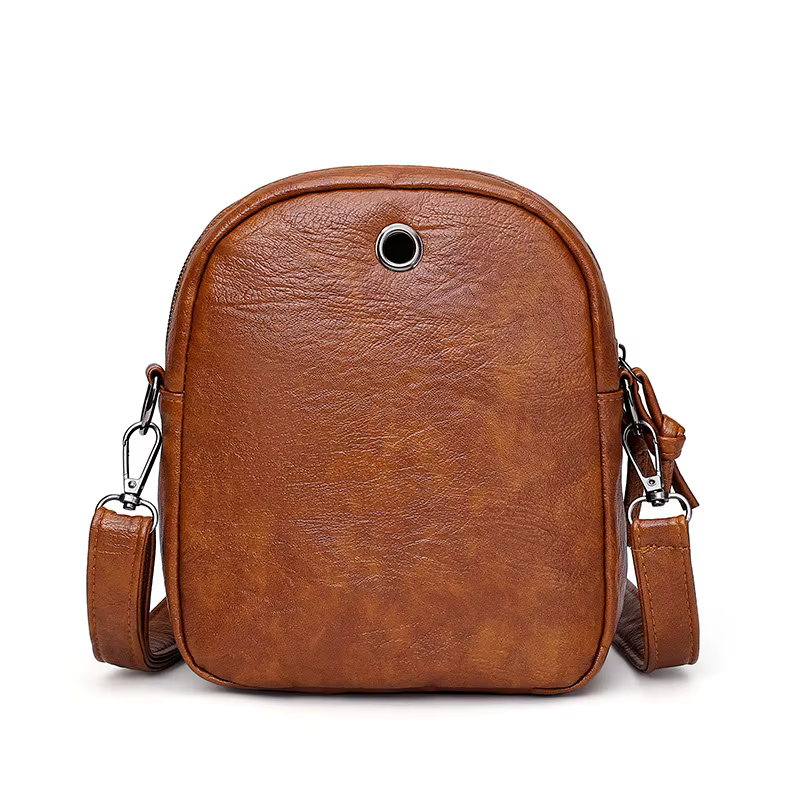 Vintage Soft PU Leather Multifunction Messenger Bag Small Square Bag - Image 4