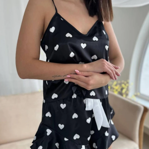 Vintage Tank Tops Sleepwear Sleeveless V-Neck Nightwear Shorts 2 Piece Set