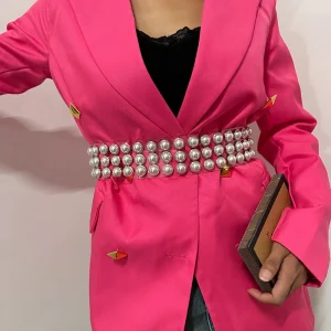 Wide Clearing Pearl Plastic Corset Cummerbund Waistband