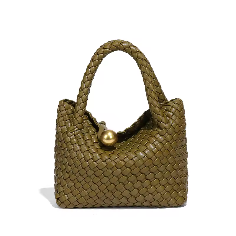 Woven Small Vegan Leather Purse Tote Handbag Hobo Bag - Image 8