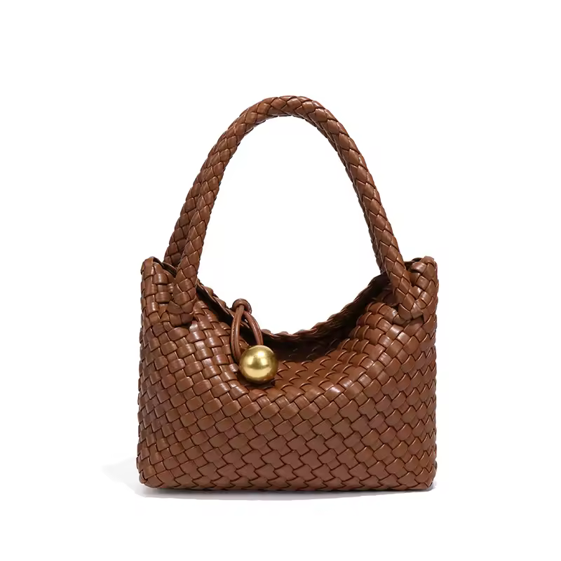 Woven Small Vegan Leather Purse Tote Handbag Hobo Bag - Image 7