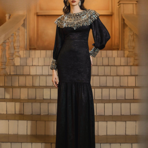 Casual Round Neck Long Sleeved Floor-Length Ethnic Style Maxi Dresses