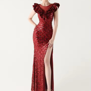 Elegant Solid Backless V-Neck Sequin zipper Party sleeveless Long Maxi Dresses