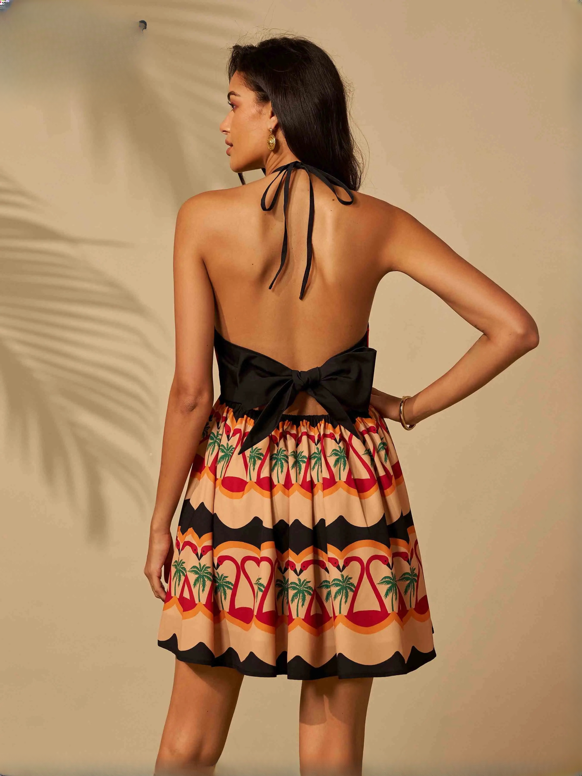 Elegant Slash Neck Spaghetti Strap Halter Chic Backless Sleeveless Evening Mini Dresses - Image 5