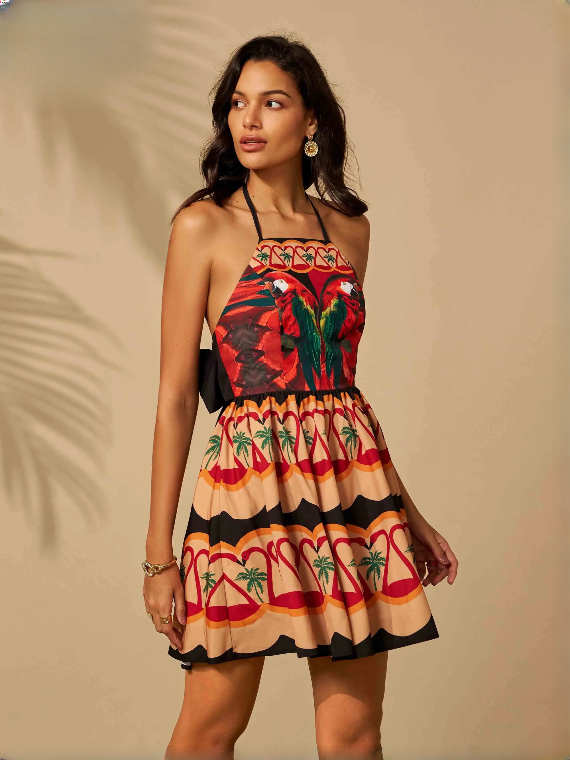 Elegant Slash Neck Spaghetti Strap Halter Chic Backless Sleeveless Evening Mini Dresses - Image 3