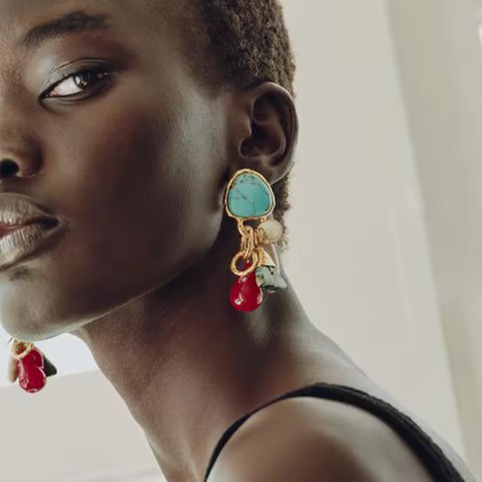 Vintage Geometric Zinc Alloy Ethnic Style Acrylic Resin Earrings