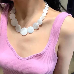 Bohemia Natural Shell Travel Handmade Holiday Choker Round Necklace