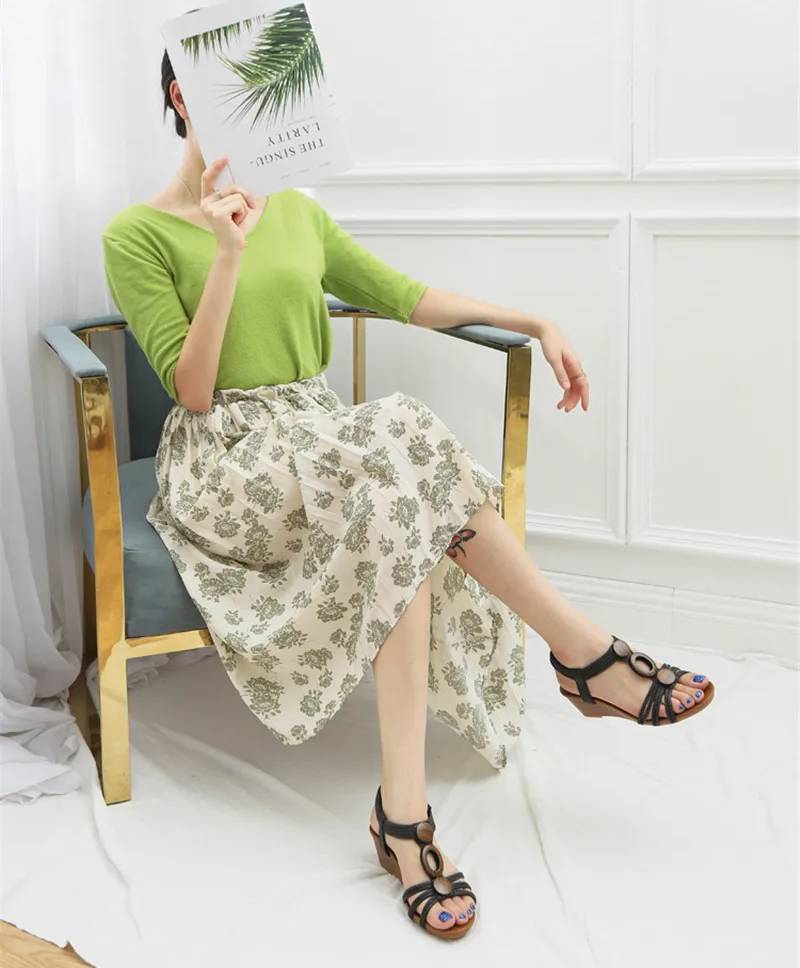 Bohemian Cross-Tied Rear Strap Anti-Slip Platform Gladiator Wedge Sandals