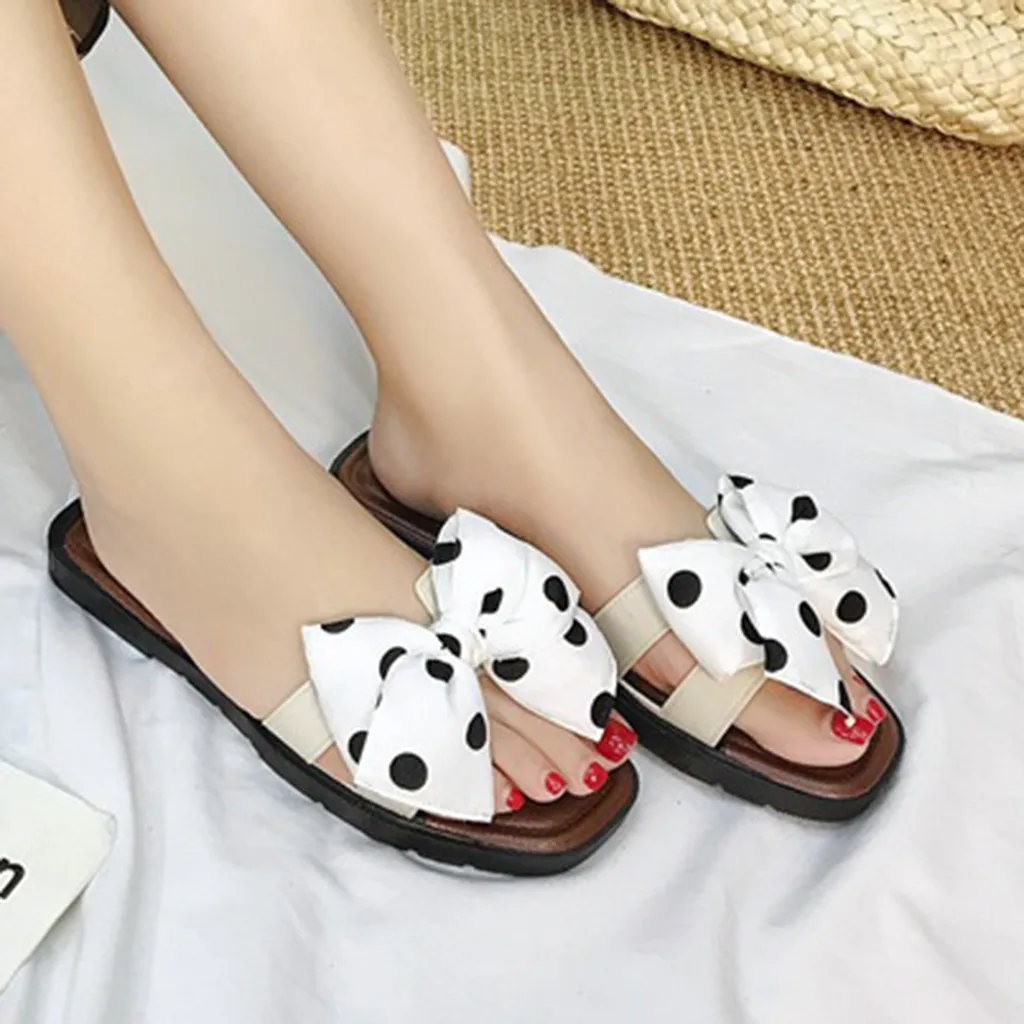 Bohemian Bow Style Clip Toe Beach Style Flip Flops Flat Slippers - Image 8