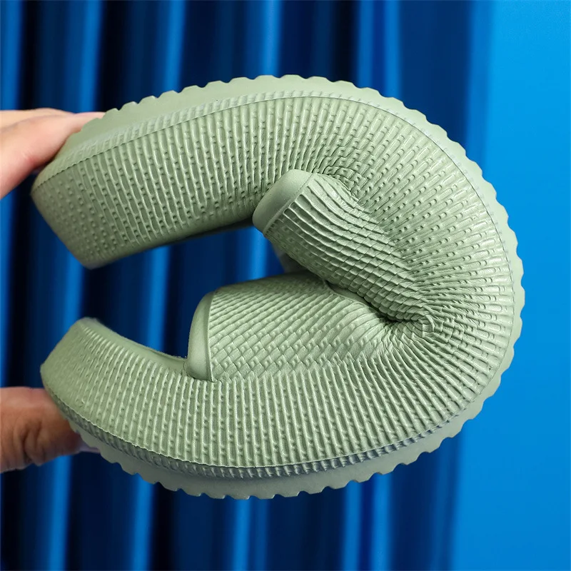 Buckle Soft Sole Cloud Slides Beach Style Flip Flops Thick Platform Slippers - Image 3