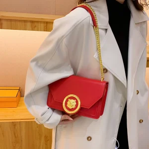Casual Chain Shoulder Bag Trend Leather Crossbody Small Square Bag Ladies Handbag