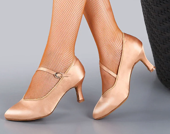 Casual Closed Toe Modern Quickstep Foxtrot Satin High Heel - Image 4