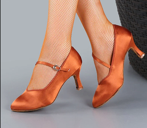 Casual Closed Toe Modern Quickstep Foxtrot Satin High Heel - Image 3