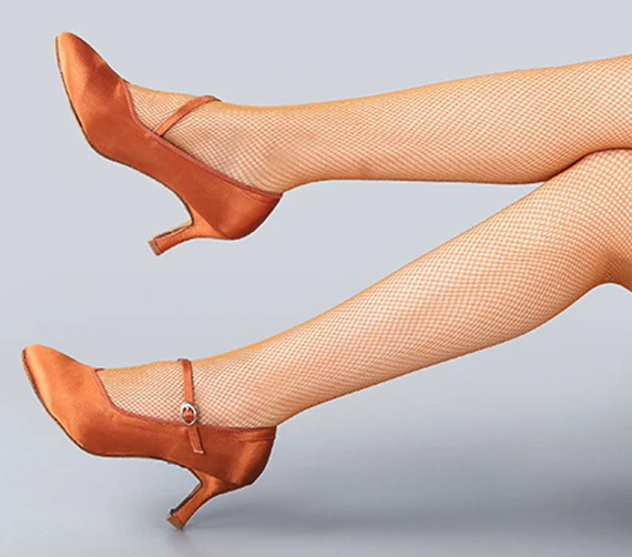 Casual Closed Toe Modern Quickstep Foxtrot Satin High Heel - Image 2