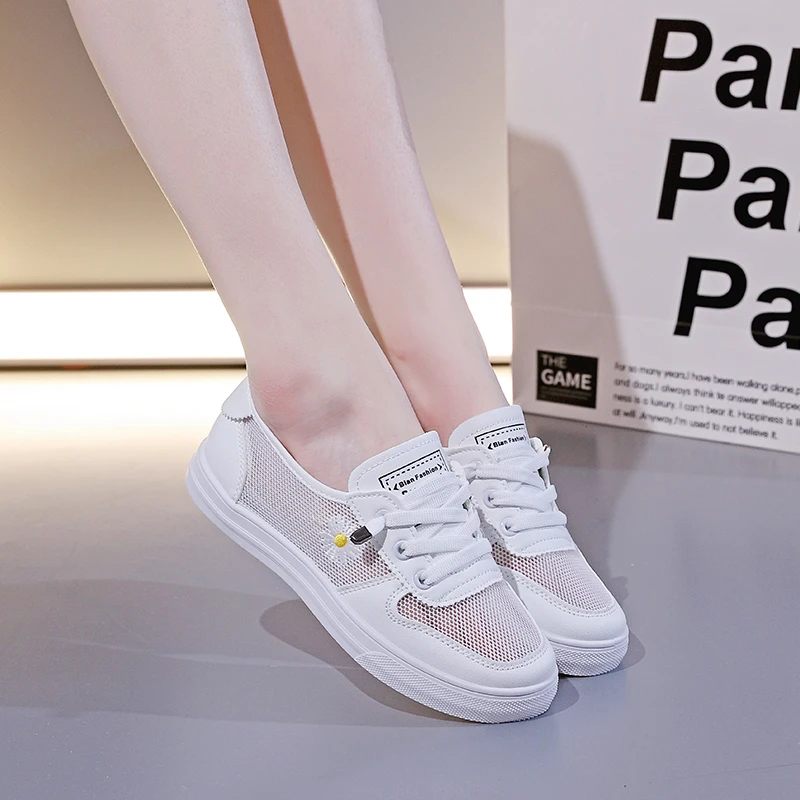 Casual Comfort Mesh Breathable Lace Up Tennis Light Hollow Shoes - Image 7