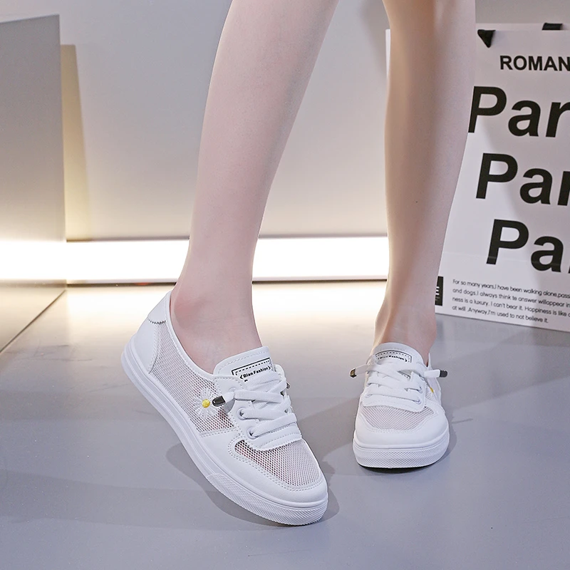 Casual Comfort Mesh Breathable Lace Up Tennis Light Hollow Shoes - Image 8