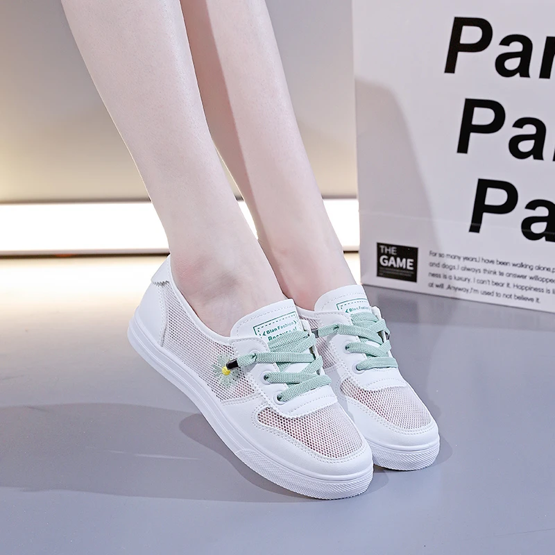 Casual Comfort Mesh Breathable Lace Up Tennis Light Hollow Shoes - Image 2