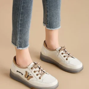 Casual Comfortable Genuine Leather De-Train Microfiber Walking Shoes