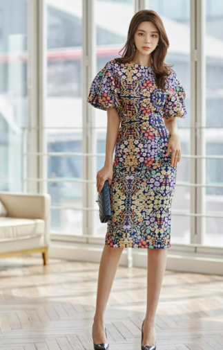 Casual Cropped Top Blouses And High Waist Sheath Pencil Bodycon Skirts Two Pieces Set