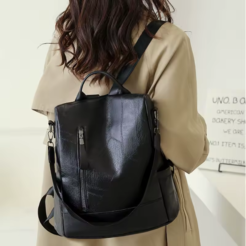 Casual Designer Soft Leather Vintage Packbag Travel College Shoulder Backpack