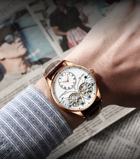 Casual Double Tourbillon Luminous Direct-looking Mechanical Automatic Watch