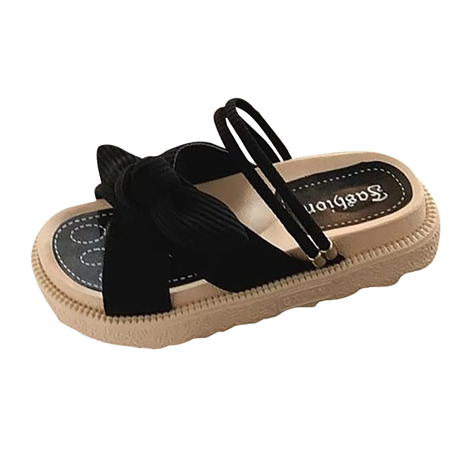 Casual Fairy Roman Style Geometric Shallow Platform Flat Slippers - Image 4