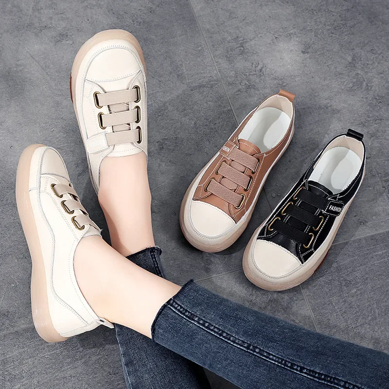 Casual Genuine Leather Stitched Slip on Ballet Flats Orthopedic Loafers - Image 11