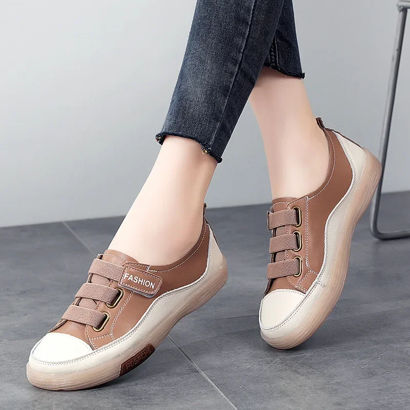 Casual Genuine Leather Stitched Slip on Ballet Flats Orthopedic Loafers - Image 10