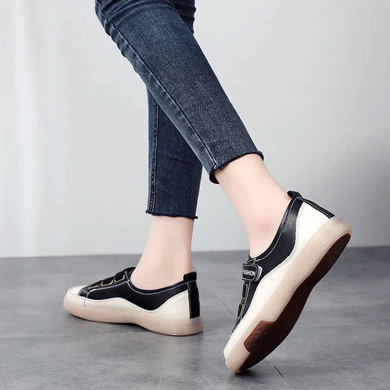 Casual Genuine Leather Stitched Slip on Ballet Flats Orthopedic Loafers - Image 3