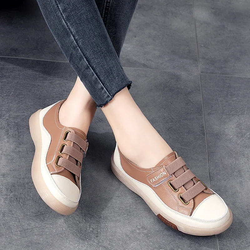 Casual Genuine Leather Stitched Slip on Ballet Flats Orthopedic Loafers - Image 8