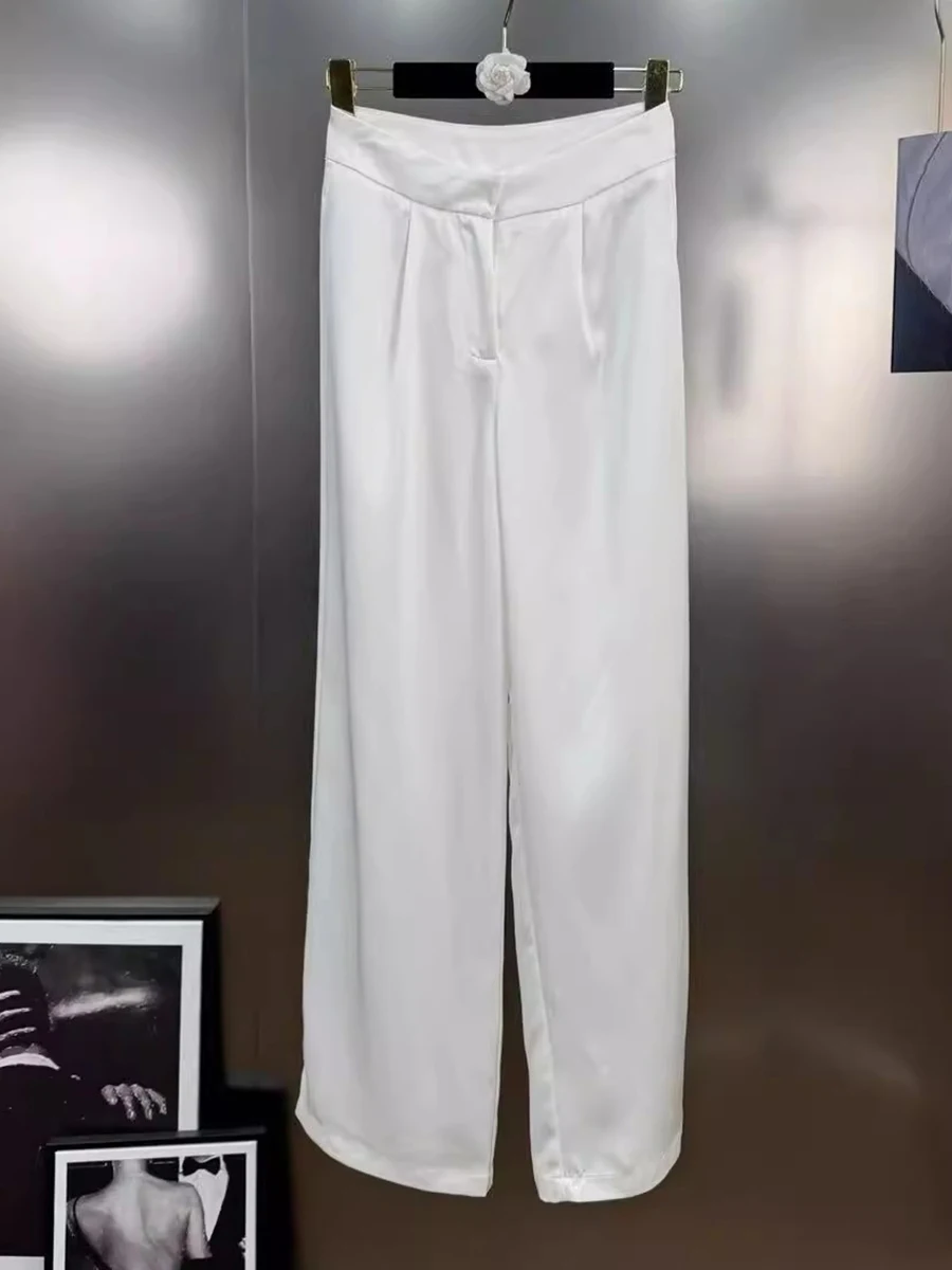 Casual High Waist Temperament Minimalist Spliced Button Pants - Image 6